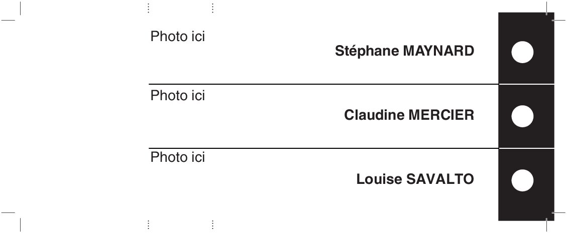 Bulletins de vote avec photos